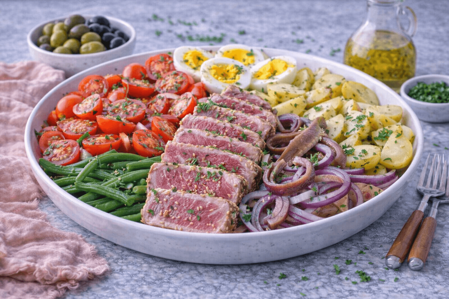 Salade niçoise traditionnelle